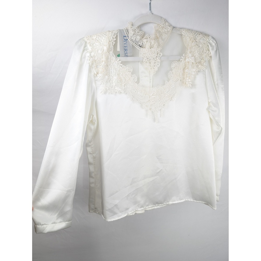 Vintage 90s Fairy Lace High Neck Victorian Top Size 8 Pet Victorian Renaissance